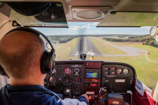 Photograph from a Pilots perspective landing at Chatham Airport 10.19.23